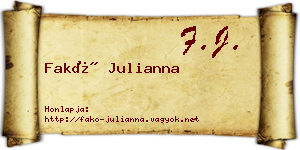 Fakó Julianna névjegykártya